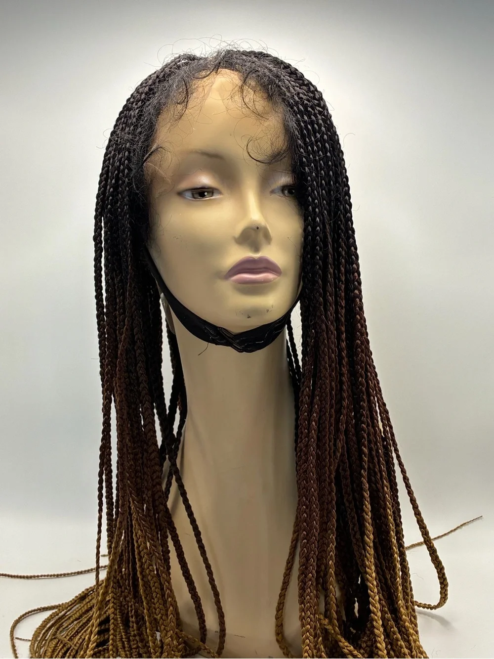 Synthetic Ombre Box Braids Wig - Brown to Honey Blonde - Unbranded